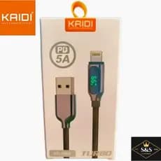 Cabos de dados e carga turbo 5.0A, USB / Lightning ou Tipo C ou Micro USB Kaidi Brasil 100% Original
