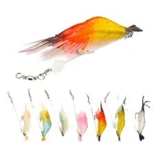 Kit 5 Isca Artificial Camarão Anzol Robalo Tucunaré Corvina