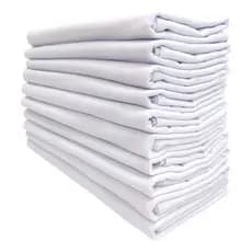 Kit 10 Pano De Prato Branco Com Bainha Algodao