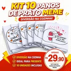 Kit 10 Pano De Prato Estampado Meme Bento Flork