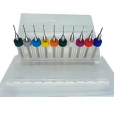 JOGO COM 10 MICRO BROCAS 0,3MM A 1,2MM PARA MICRO RETIFICA