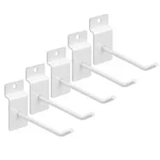 KIT 50 GANCHO PARA PAINEL CANALETADO COR BRANCO 10CM