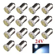 KIT 20 LAMPADA BA9S 8 LED 24V CAMINHAO BRANCA T4W 69 ATACADO