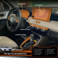Película PPF Proteção Kit Interior Completo Honda HR-V Advance 2023 2024 2025 Transparente TPU Anti Risco