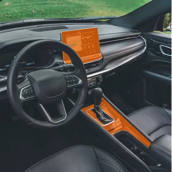 Película PPF Proteção Kit Console Central Multimídia Jeep Compass Sport T270 2024 2025 Transparente TPU