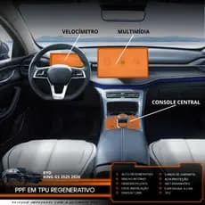 Película PPF Proteção Kit Console Velocimetro Multimidia BYD King GS 2025 2026 TPU Premium