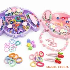 300 Unidades Elásticos de Cabelo Coloridos Mistos Com Clipes Para Penteados Com Bolsa, Alça Infantil