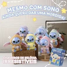 Stitch Labubu Pelúcia Chaveiro Colecionável Caixa Surpresa