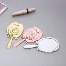Espelho De Mão Princesa Rosas Flor 15cm