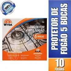 Protetor de Fogão 5 Bocas Wyda Kit com 10 Unidades Alumínio Premium Resistente 57x27cm