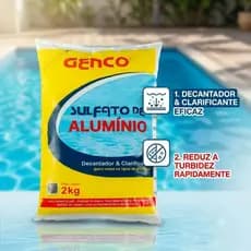Sulfato de Alumínio Genco 2kg para Piscina Decantador Clarificante Redutor de Turbidez