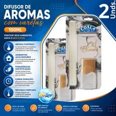 Kit 2 Difusores de Ambiente Coala Chá Branco 100ml Aromatizador com Varetas