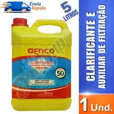 Clarificante Genfloc Genco 5L para Piscina Água Turva Auxiliar de Filtração