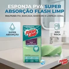 Esponja PVA Super Absorção Flash Limp Pano Mágico Multiuso Limpa Seca Não Risca