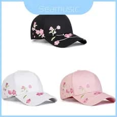 Chapéu De Beisebol Bordado Floral Para Mulheres Com Guarda-Sol E Ajuste Ajustável