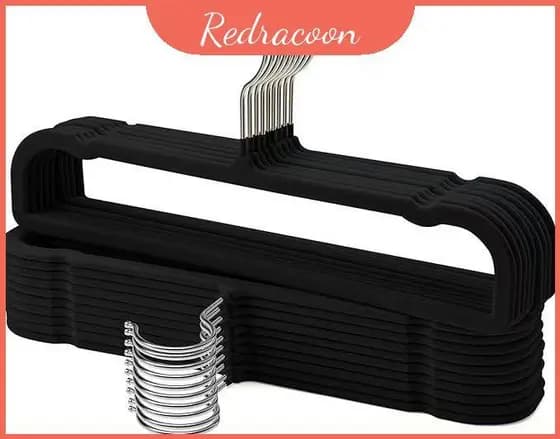 Cabides De Roupa Dobráveis De Veludo Com Guarda-De Perfil Fino Para Armazenamento