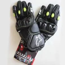 Ap-S1 Luvas Pretas De Couro De Corrida De Motocicleta Dedo Cheio De Rua Equitação Inverno Ciclismo Luva