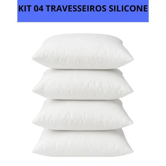 Kit 4 Travesseiros Pluma de Ganso Macio Branco Cama Confortavel - Sonho M&L Enxovais