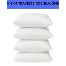 Kit 4 Travesseiros Pluma de Ganso Macio Branco Cama Confortavel - Sonho M&L Enxovais