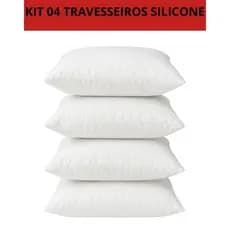 Kit 4 Travesseiro Pluma de Ganso Macio 70cm X 50cm Confortável Antialérgico - Sonho M&L Enxovais