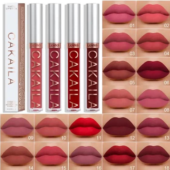 CAKAILA Batom/Brilho Labial/Impermeável/Mate/Não Aderente Em 18 Cores