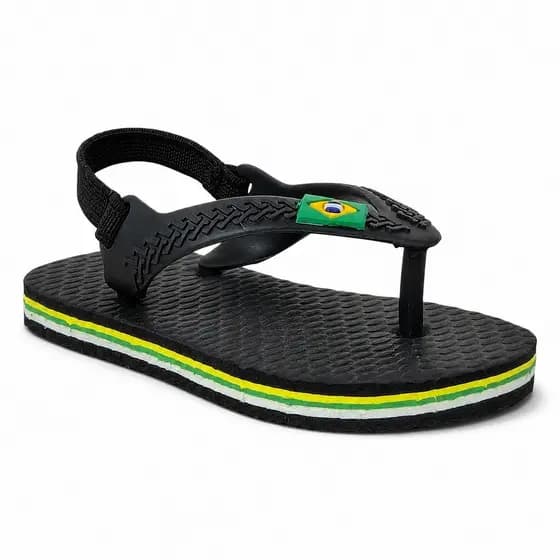 Chinelo Infantil Sandália Velcro Leve Macio Dia a Dia Preto Branco Rosa Azul