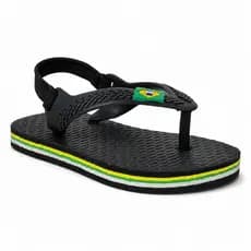 Chinelo Infantil Sandália Velcro Leve Macio Dia a Dia Preto Branco Rosa Azul