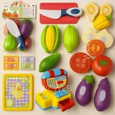 Kit Brinquedos de Menino Comidinha de Brinquedo Infantil Menina Caixa Registradora Sacolão Frutas Cozinha Infantil
