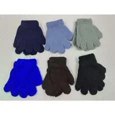 Kit 2 Ou 3 Pares De Luvas De Lã acrílica Cor Liso Com dedo  Infantil Bebe ate 5 Anos