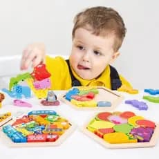 Quebra-Cabeça 3D De Madeira Cognitivo para Bebê Aprendizagem Educacional Brinquedos Para Crianças