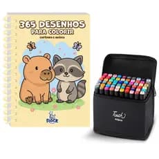 365 desenhos capivara + 60 canetinhas para colorir