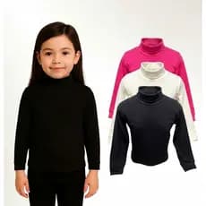 Kit 3 Blusa Infantil Segunda Pele Frio Menino Menina Cores Sortidas Para o Dia a Dia Escola Inverno