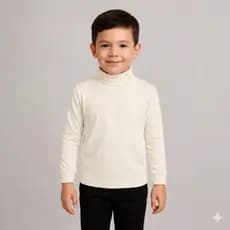 Roupa Para o Frio de Manga Longa Gola Alta de Criança Menino e Menina Inverno Roupa Termica