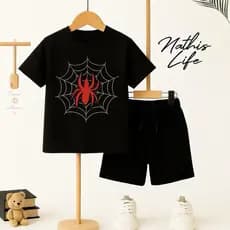 Conjunto infantil juvenil Streetwear estampa Spider teia Aranha Paris Tecido Premium 100% Algodão Envio Imediato
