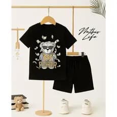 Conjunto de verão infantil e juvenil menino masculino