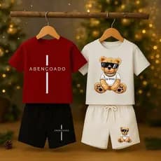 Diversas peças de roupa infantil menino conjunto Natal Ano Novo com tecido leve e macio