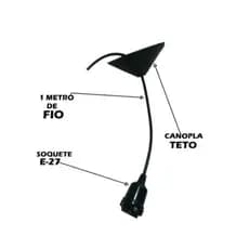 Pendente Fio Cabo Decorativo Liso 1 Metro Com Canopla 110/220v