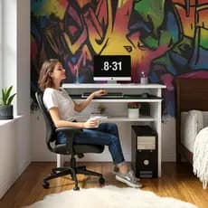 Mesa Computador Branca para Quarto Escritório Estudo Alta Qualidade