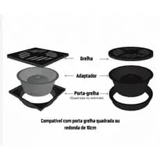 Adaptador Tira Mau Cheiro/Anti Odor Ralos E Porta Grelhas 10cm