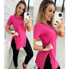 Camisa Vest Legging Tapa Bumbum Blusa Malha Canelada Feminina #1B