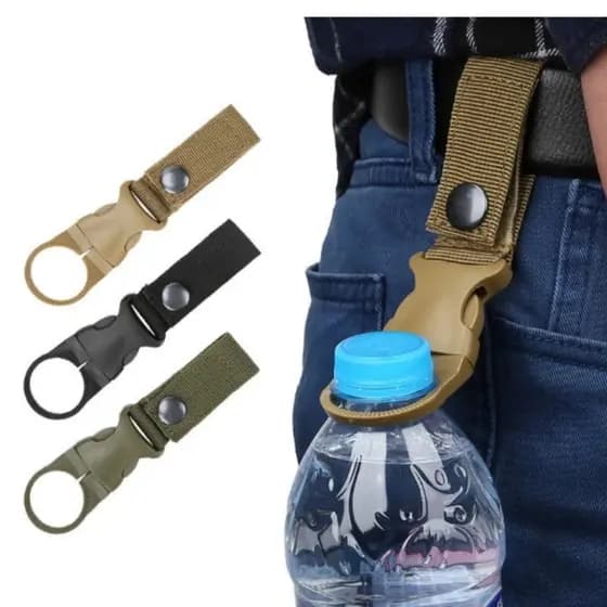 Suporte de fivela de garrafa de água Mineral portátil ao ar livre Porta-garrafas de água Carabiner com gancho SUGAW