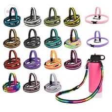 SUGAW Copo Tumbler Paracord Extended Cup Rope Lanyard Garrafa Alça Corda Garrafa de Água Alça de Ombro para Pacco