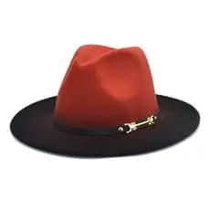 Chapéu Panamá Feminino Gradiente Fedora De Jazz Com Frisos Largos Retro Britânico