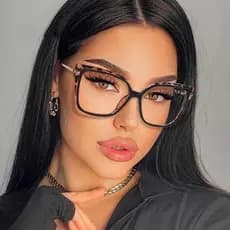 Moda Quadrada Retalhos Leopardo Femal Requintado Armação De Óculos Fotocromático Anti Luz Azul De Leitura Feminino