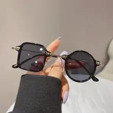 Irregular Quadrado Redondo Quadro Óculos De Sol Feminino TR90 Anti-UV Masculino Steampunk Tons Personalidade UV400