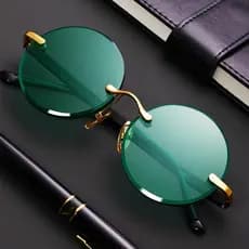 Óculos De Sol Redondos Pequenos Com Proteção UV400 Retro Metal Polarizado Punk Shades Coloridos