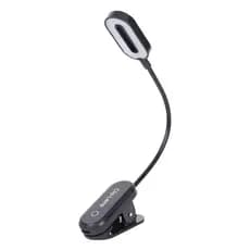 Luz De Leitura Led Com Clipe Recarregável Portátil Ajustável Preto Preto