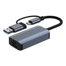 Adaptador Usb-c Para Rj45 Rede Estável Gigabit Cinza