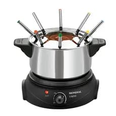 Panela Eletrica De Fondue Elétrica Mondial Le Gourmet Aço InoxIdavel Frequência 60 / 2.4 Litros / 1500W / 220V - Prata