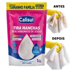 Calisul Percarbonato de Sódio Puro Alvejante  Roupas Brancas Tira Manchas